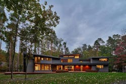 Insulspan Deer Haven Residence Rear Dusk Structural Insulated Panel Insulspan Deer Haven Residence Rear Dusk Structural Insulated Panel