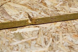 5 Weyerhaeuser Edge Gold OSB flooring panels with drain grooves 5 Weyerhaeuser Edge Gold OSB flooring panels with drain grooves