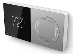 Daikin One+ smart thermostat angle view silo Daikin One+ smart thermostat angle view silo