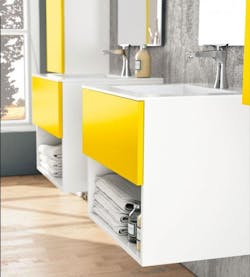 Yellow wall mount vanity Yellow wall mount vanity