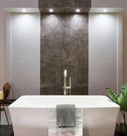 as a light, thin product, Wetwall can be placed over both fiberboard and existing tile as a light, thin product, Wetwall can be placed over both fiberboard and existing tile