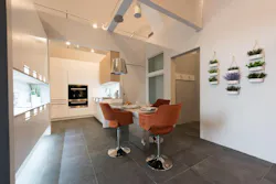 Caesar Ceramiche Collection One covers the 'Making Room' kitchen floor Caesar Ceramiche Collection One covers the 'Making Room' kitchen floor
