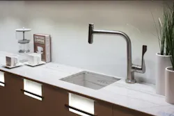 Hansgrohe Critterio faucets and fixtures were used in the 'Making Room' kitchen Hansgrohe Critterio faucets and fixtures were used in the 'Making Room' kitchen