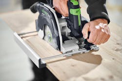 Festool’s HK and HKC are equipped with plunge cutting for cutouts and easy depth control and release, and the integrated pendulum cover with riving knife automatically retracts when combined with FSK and FS rails for a fast return to cover position Festool’s HK and HKC are equipped with plunge cutting for cutouts and easy depth control and release, and the integrated pendulum cover with riving knife automatically retracts when combined with FSK and FS rails for a fast return to cover position