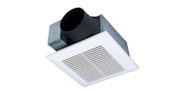 The EcoVent Energy Star–rated fan from Panasonic delivers air through a smaller 9 ½-inch-square grille size that blends into the ceiling The EcoVent Energy Star–rated fan from Panasonic delivers air through a smaller 9 ½-inch-square grille size that blends into the ceiling