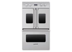 Featuring 11 modes for cooking versatility, the Viking Professional French-Door Double Oven is equipped with six porcelain-coated rack positions in the 4.7-cubic-foot oven Featuring 11 modes for cooking versatility, the Viking Professional French-Door Double Oven is equipped with six porcelain-coated rack positions in the 4.7-cubic-foot oven