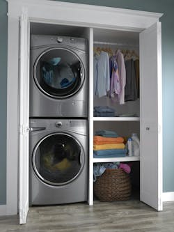 The ventless Whirlpool HybridCare clothes dryer’s Hybrid Heat Pump technology provides the flexibility to place dryers virtually anywhere in the home The ventless Whirlpool HybridCare clothes dryer’s Hybrid Heat Pump technology provides the flexibility to place dryers virtually anywhere in the home