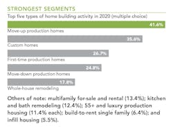 Top five types of home building activity in 2020 Top five types of home building activity in 2020