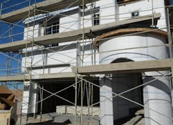 toe boards installed on exterior construction scaffolding toe boards installed on exterior construction scaffolding