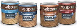 cans of Valspar exterior stains for decks and other exterior applications cans of Valspar exterior stains for decks and other exterior applications