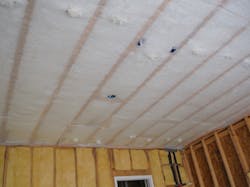 Net and blow floor joist insulation Net and blow floor joist insulation