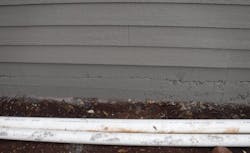 Honeycombing on a concrete footing Honeycombing on a concrete footing