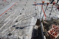 Wire mesh placement in concrete slab Wire mesh placement in concrete slab