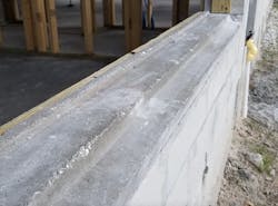 Window opening in concrete block wall Window opening in concrete block wall