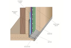 Stucco overhang detail with weep holes to shed water Stucco overhang detail with weep holes to shed water