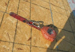 Inadequately secured safety anchor Inadequately secured safety anchor