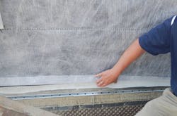 Rainscreen behind stucco cladding in a wall assembly Rainscreen behind stucco cladding in a wall assembly