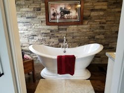 Exterior Cladding for Interior Applications Boral Building Products Versetta Stone in Bathroom Exterior Cladding for Interior Applications Boral Building Products Versetta Stone in Bathroom