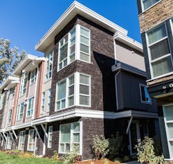 Versetta Stone’s bold Northern Ash color add a visual pop against this property’s more neutral tones Versetta Stone’s bold Northern Ash color add a visual pop against this property’s more neutral tones