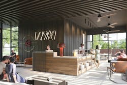 Interior rendering of coffee shop at Bear Lake, Utah Interior rendering of coffee shop at Bear Lake, Utah