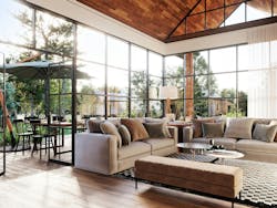 Living room rendering at Bear Lake's Outpost cabins Living room rendering at Bear Lake's Outpost cabins