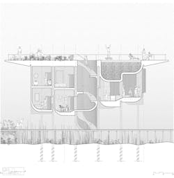 Cross-section illustration of future house of the year winner 2022 Miami House Cross-section illustration of future house of the year winner 2022 Miami House