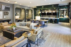 Deep Greens Bring An Air Of Sophistication To This Relaxed Social Lounge Deep Greens Bring An Air Of Sophistication To This Relaxed Social Lounge