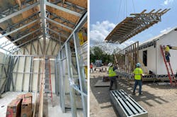 Construction of prefab home on the National Mall Construction of prefab home on the National Mall