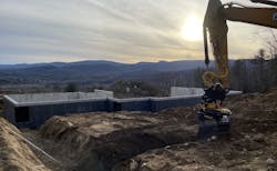 Mountain view from The House That Blues Built, shown here under construction. Mountain view from The House That Blues Built, shown here under construction.