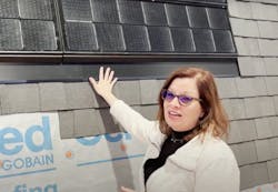 Nicole Tysvaer highlights CertainTeed's newly designed solar shingles Nicole Tysvaer highlights CertainTeed's newly designed solar shingles