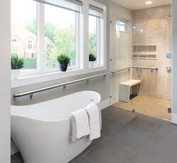 Promenaid rails around bathtub Promenaid rails around bathtub