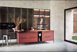 Cesar NYC Unit Kitchen Red Fenix HERO Cesar NYC Unit Kitchen Red Fenix HERO