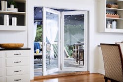Jeld Wen F-2500 Folding Patio Door interior partial open Jeld Wen F-2500 Folding Patio Door interior partial open