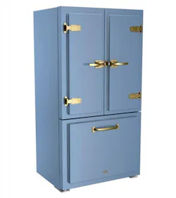Big Chill Classic Fridge blue brushed brass Big Chill Classic Fridge blue brushed brass