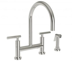 Newport Brass East Linear Bridge Faucet with side spray silo Newport Brass East Linear Bridge Faucet with side spray silo