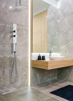 Lenova Thermostatic Pressure Balance Shower Valve Bath installation shower oak vanity marble tile walls Lenova Thermostatic Pressure Balance Shower Valve Bath installation shower oak vanity marble tile walls