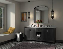 BEMMA Luxury Vanity Collection Zanzi Model bathroom installation With towels pillows BEMMA Luxury Vanity Collection Zanzi Model bathroom installation With towels pillows