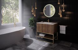 BEMMA Luxury Vanity Collection Terra Model bathroom installation with tub BEMMA Luxury Vanity Collection Terra Model bathroom installation with tub