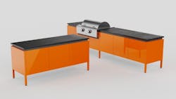 Brown Jordan Outdoor Kitchen Elements by Tecno Daniel Germani orange kitchen Brown Jordan Outdoor Kitchen Elements by Tecno Daniel Germani orange kitchen