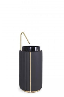 Freestanding sink black, gold leather Freestanding sink black, gold leather
