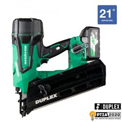 Metabo HPT MultiVolt cordless duplex nailer silo Metabo HPT MultiVolt cordless duplex nailer silo