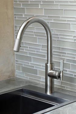 Newport Brass Muncy Pull Down Kitchen Faucet Stainless Steel PVD Newport Brass Muncy Pull Down Kitchen Faucet Stainless Steel PVD