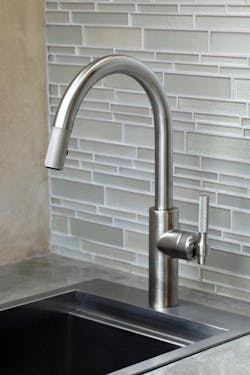 Newport Brass Muncy Pull Down Kitchen Faucet Stainless Steel PVD Newport Brass Muncy Pull Down Kitchen Faucet Stainless Steel PVD