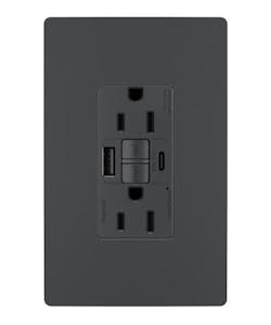 Legrand GFCI USB outlet black Legrand GFCI USB outlet black