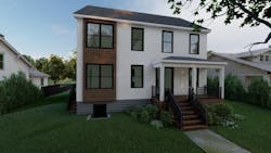 SYMBI Homes Duplex Project Rendering Front Elevation SYMBI Homes Duplex Project Rendering Front Elevation