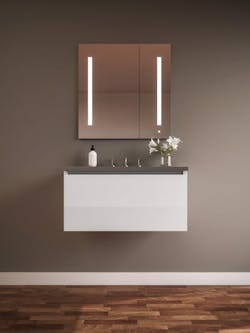 Curated Cartesian Install Lighted Mirror Curated Cartesian Install Lighted Mirror