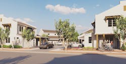Group of four detached starter homes designed by Dawn Michele Evans Group of four detached starter homes designed by Dawn Michele Evans