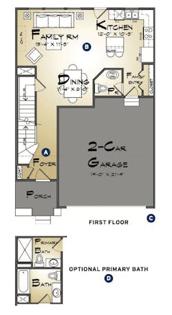 First Floor Plan For The Southwood Detached Starter Home First Floor Plan For The Southwood Detached Starter Home