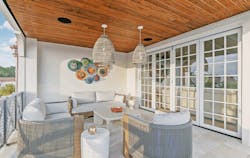 Covered outdoor living space at The Pearl Covered outdoor living space at The Pearl