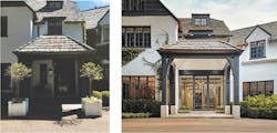 Before and after images of the modernized entryway to a 2023 BALA-winning project Before and after images of the modernized entryway to a 2023 BALA-winning project